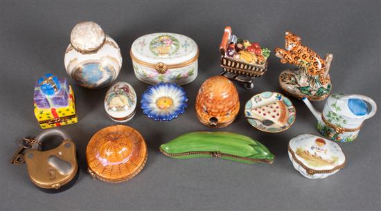 14 assorted gilt-metal-mounted