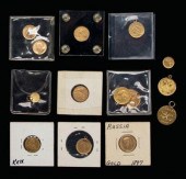 14 assorted gold coins, seven