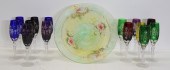 14 BOHEMIAN GLASS FLUTES TOGET