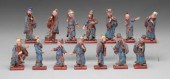 14 Chinese court figures, wood