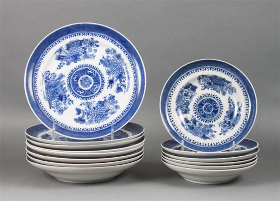 14 Chinese Export Blue Fitzhugh
