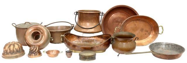 (14) COPPER & BRASS KITCHENWARE,