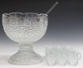 (14) CUT GLASS PEDESTAL PUNCH