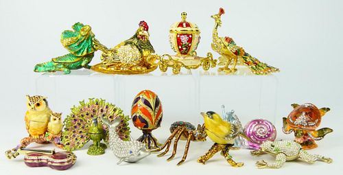 (14) ENAMELED METAL FIGURAL TRINKET