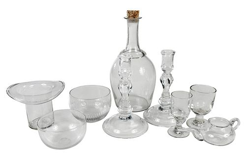 14 GEORGIAN GLASS TABLE ITEMS, PAIR