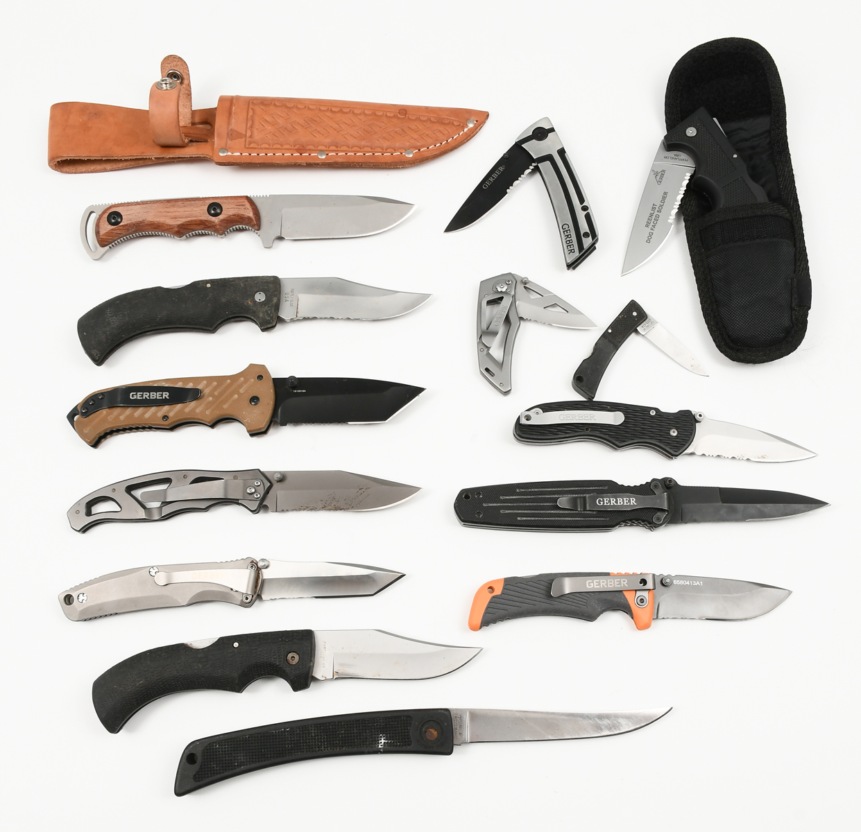14 GERBER KNIVES: 1) 650 Folder