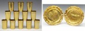 14) GILT METAL CUPS, SPANISH C