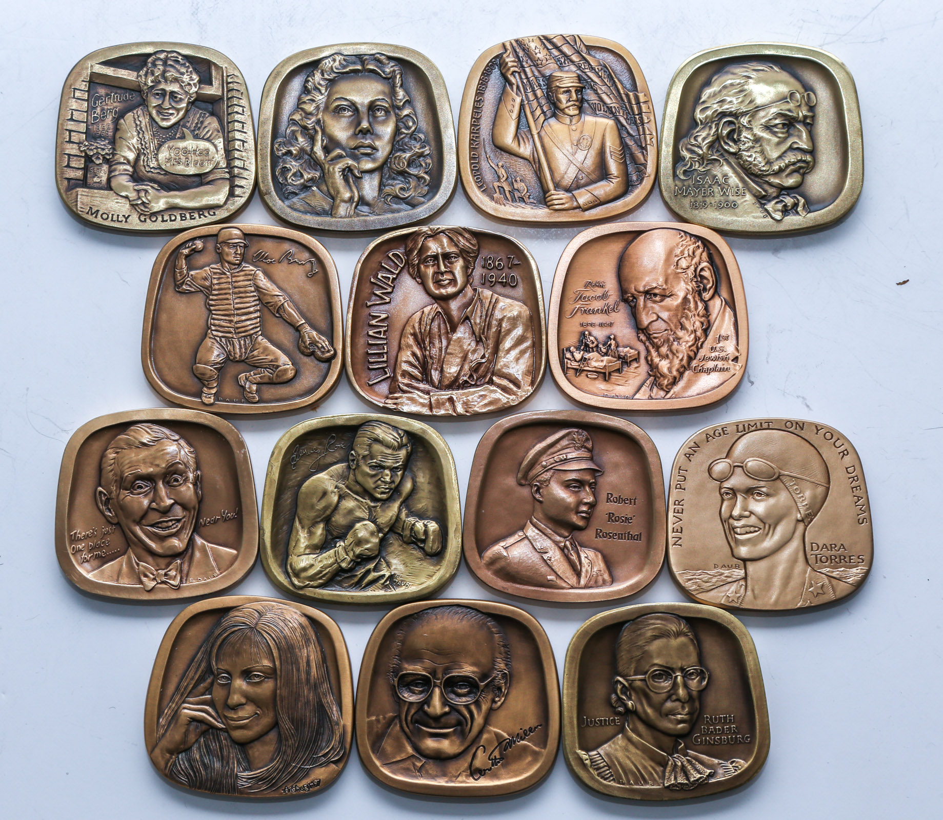 14 JEWISH-AMERICAN BRONZE HALL OF
