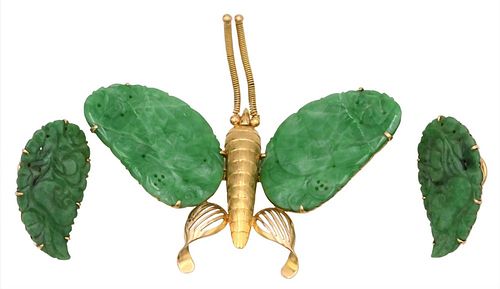 14 KARAT GOLD BUTTERFLY BROOCH,