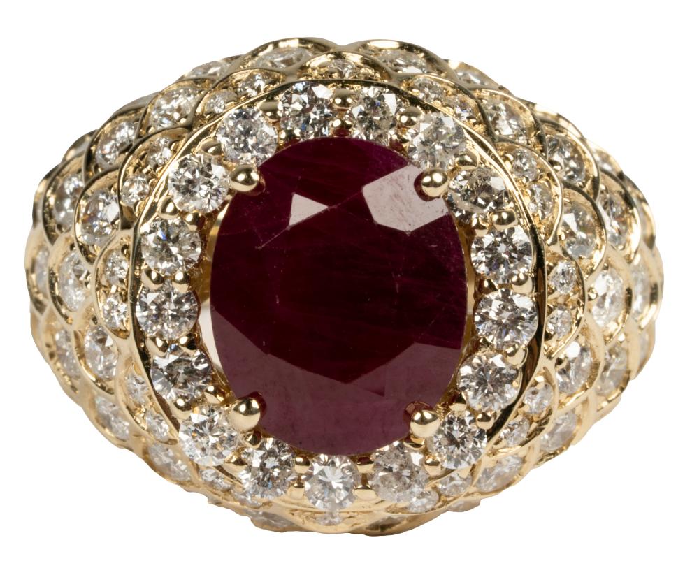 14 KARAT GOLD, DIAMOND, & RUBY