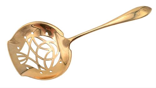 14 KARAT GOLD STRAINER SPOON,