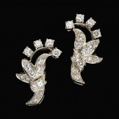 14 karat white gold and diamon