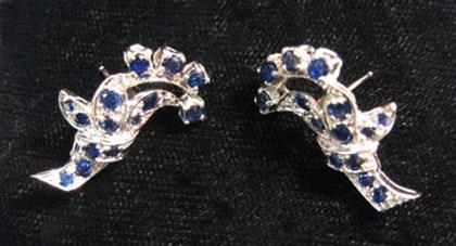 14 karat white gold and sapphire