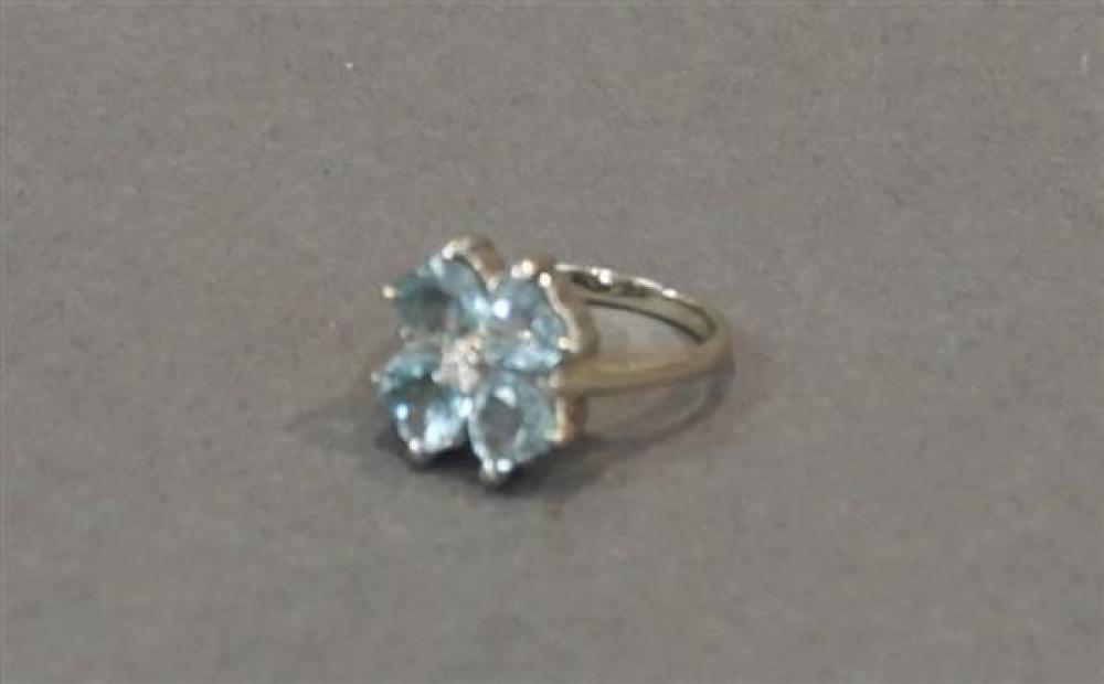 14-KARAT WHITE-GOLD, AQUAMARINE AND