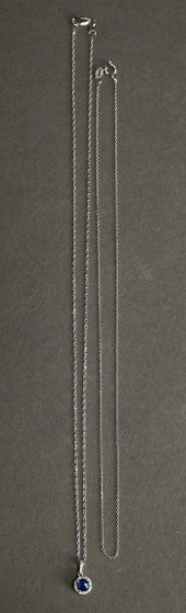 14-KARAT WHITE-GOLD, BLUE SAPP