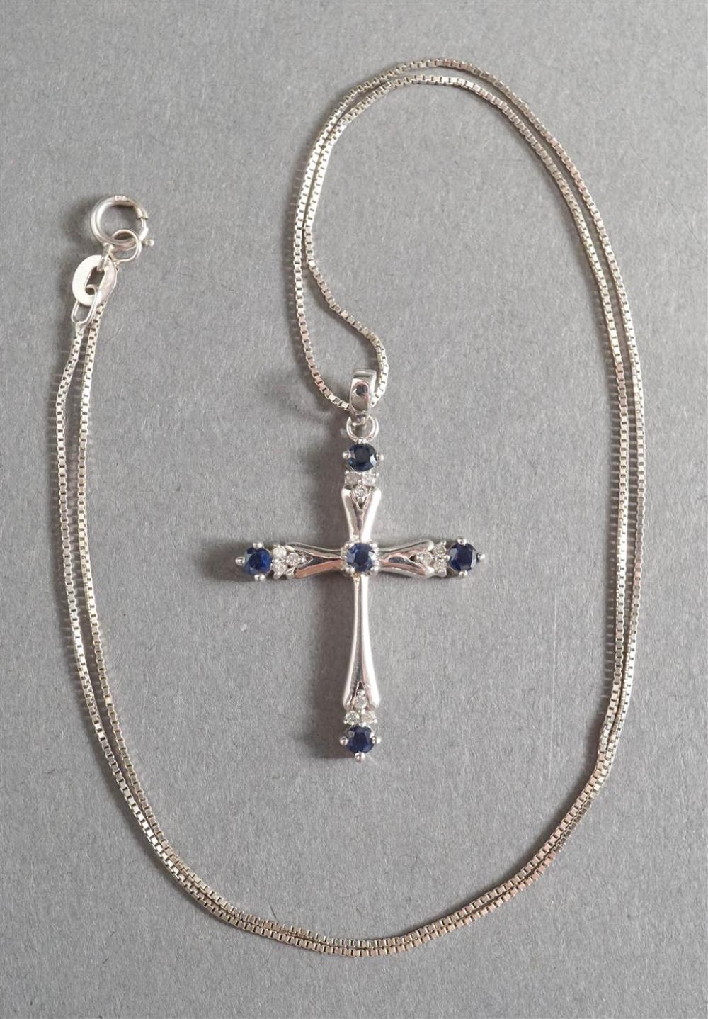 14-KARAT WHITE-GOLD, BLUE