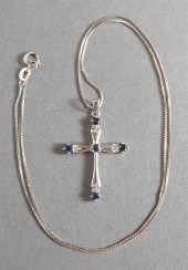 14-KARAT WHITE-GOLD, BLUE SAPP