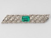 14 KARAT WHITE GOLD, EMERALD,