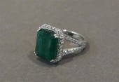 14-KARAT WHITE-GOLD, EMERALD A