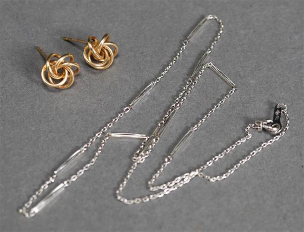 14-KARAT WHITE-GOLD NECKLACE AND