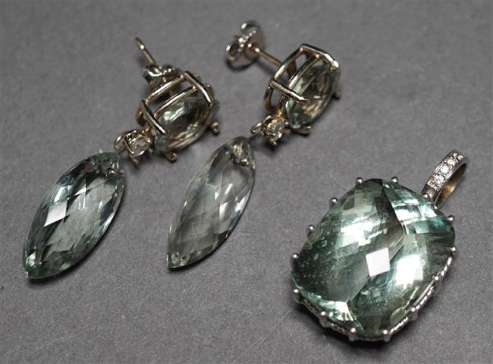 14-KARAT WHITE-GOLD, PRASIOLITE AND