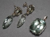14-KARAT WHITE-GOLD, PRASIOLIT
