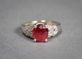 14-KARAT WHITE-GOLD, RUBELITE