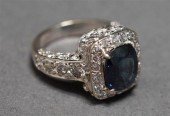 14 KARAT WHITE GOLD, SAPPHIRE