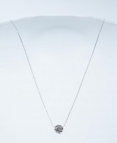 14-KARAT WHITE-GOLD SOLITAIRE