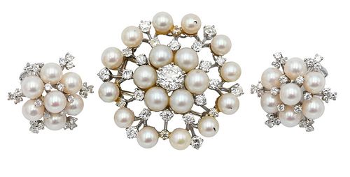 14 KARAT WHITE GOLD THREE PIECE