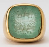 14 KARAT YELLOW GOLD & GREEN B