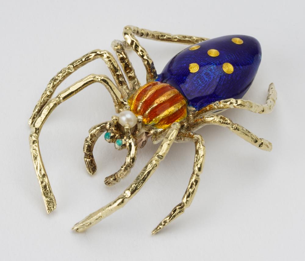 14 KARAT YELLOW GOLD & ENAMEL
