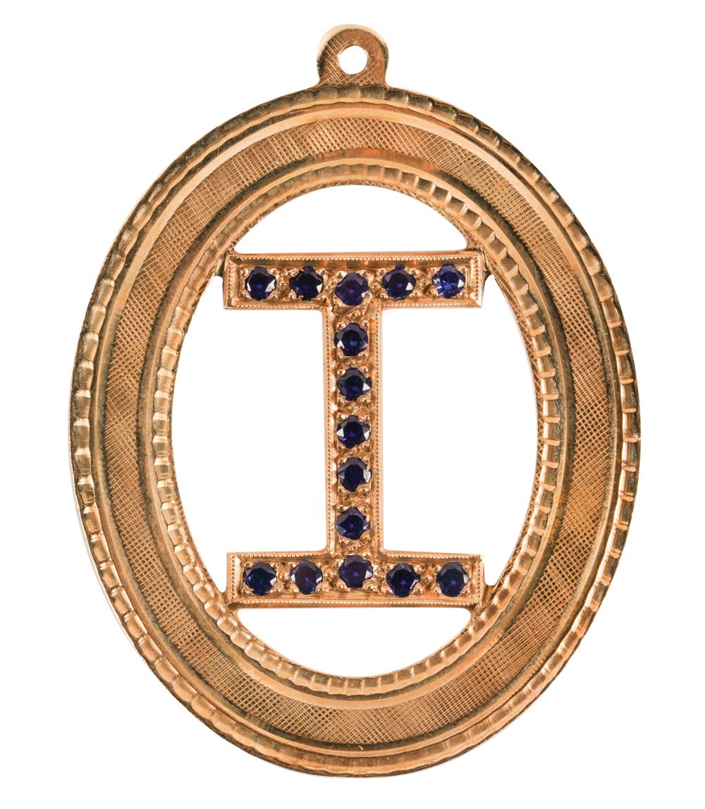 14 KARAT YELLOW GOLD & SYNTHETIC
