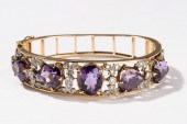 14 KARAT YELLOW GOLD AMETHYST