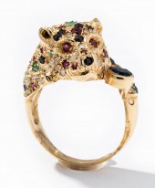 14 KARAT YELLOW GOLD AND MULTI