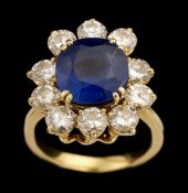 14 karat yellow gold and sapph