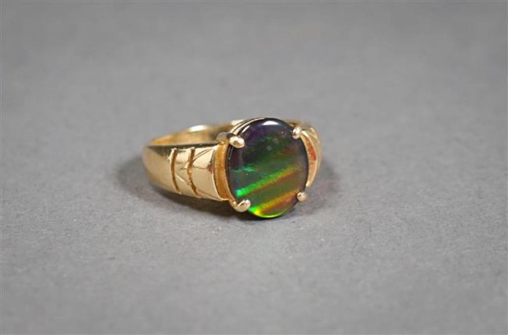14-KARAT YELLOW-GOLD AND AMMOLITE