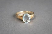 14-KARAT YELLOW-GOLD AND AQUAM