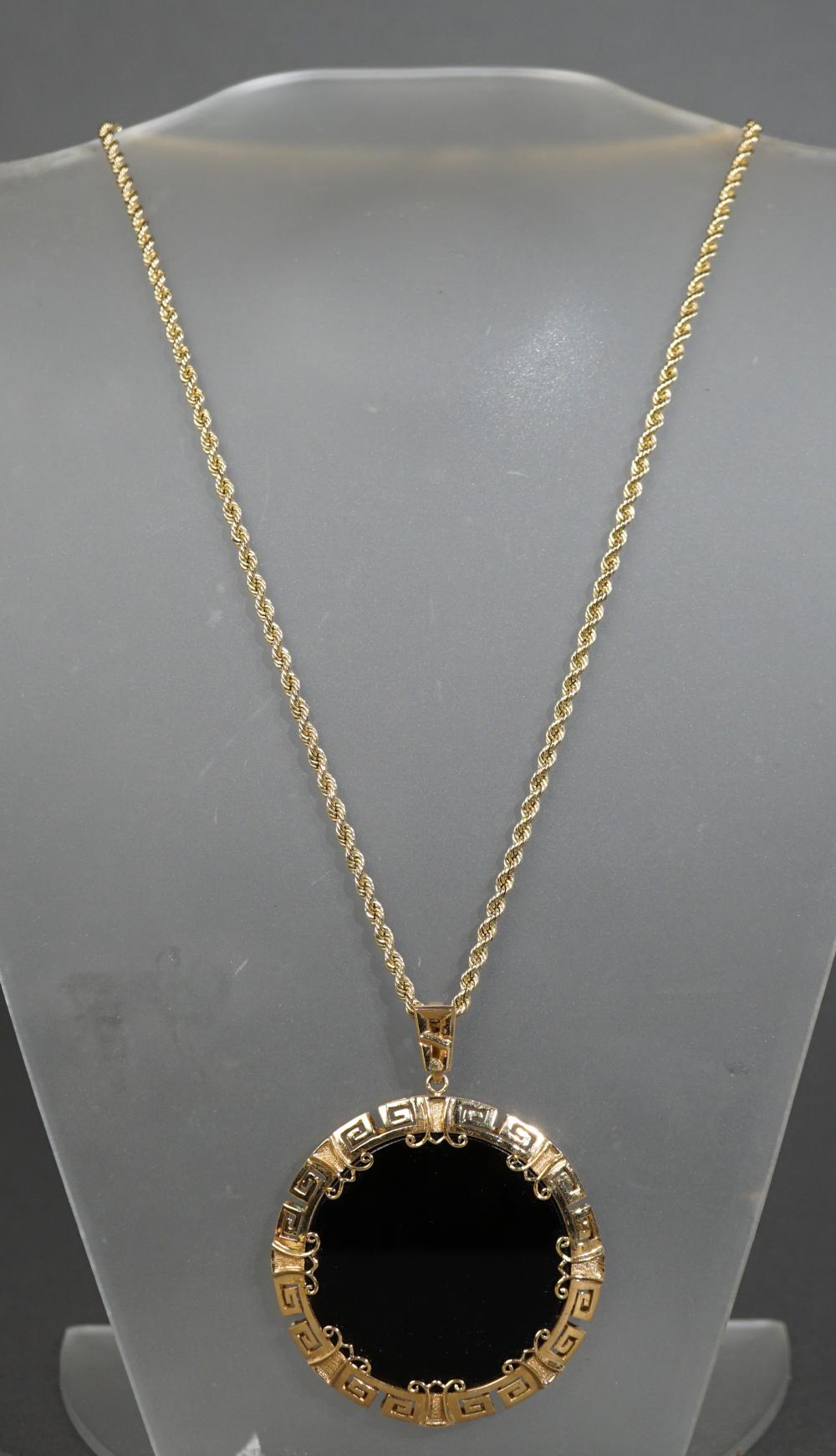 14-KARAT YELLOW-GOLD AND BLACK ONYX