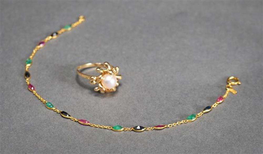 14-KARAT YELLOW-GOLD AND CULTURED