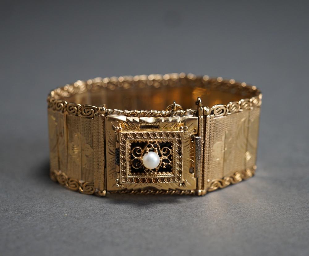14-KARAT YELLOW-GOLD AND CULTURED