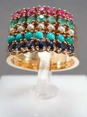 14-KARAT YELLOW-GOLD AND GEM S