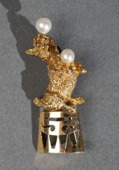 14-KARAT YELLOW GOLD AND PEARL
