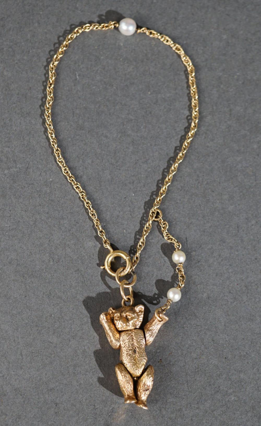 14-KARAT YELLOW-GOLD AND PEARL
