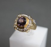 14-KARAT YELLOW-GOLD AND PURPL