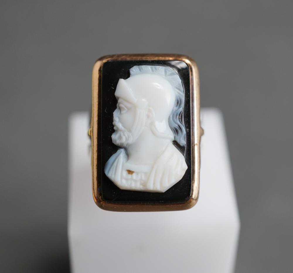 14-KARAT YELLOW-GOLD AND SARDONYX