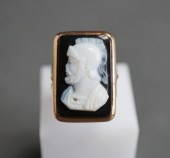 14-KARAT YELLOW-GOLD AND SARDO