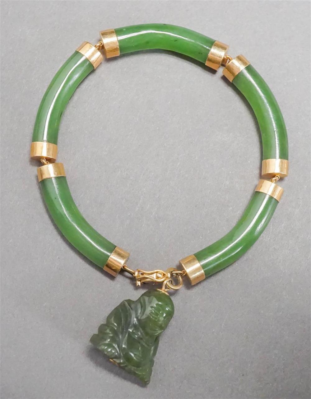 14-KARAT YELLOW-GOLD AND SPINACH
