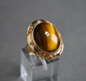 14-KARAT YELLOW-GOLD AND TIGER