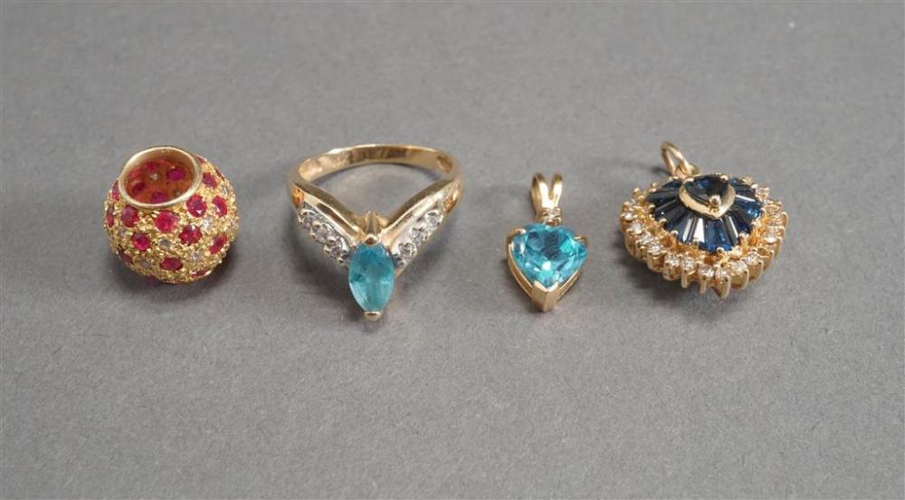 14-KARAT YELLOW-GOLD AND TOPAZ RING